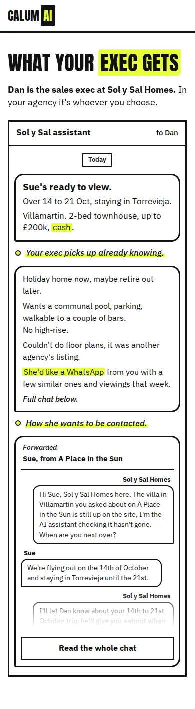Hand-off: Two messages mobile